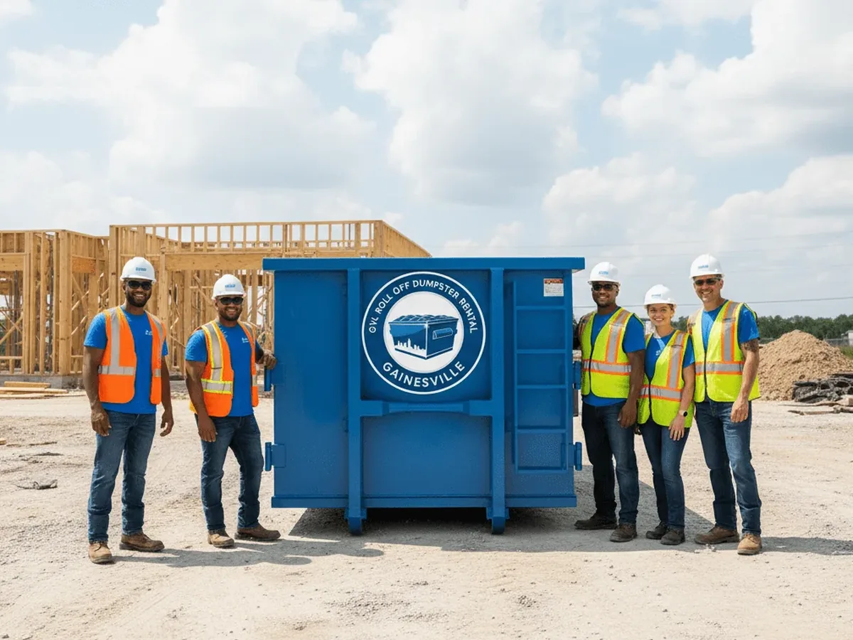 Serving North Central Florida GVL Dumpster Rental Gainesville container placed in a Gainesville driveway